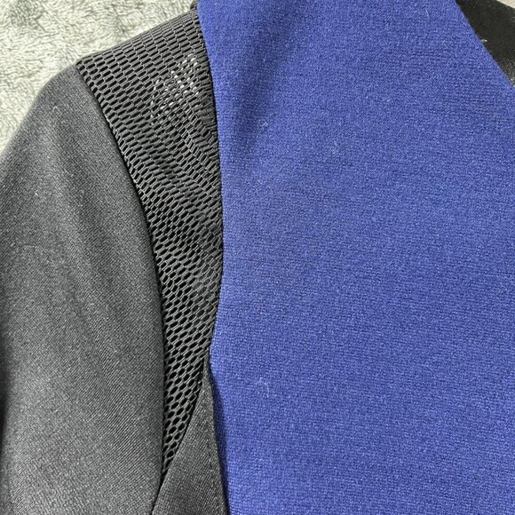 Tahari Dress Womens Size 8 Blue Black Dilana Lined Colorblock Sheath Bodycon - Picture 3 of 14